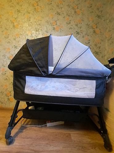 easy walker: Детская приставная кроватка, С колесиками, цвет - Черный — 1