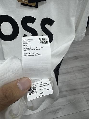 Эркектер кийими: Эркектердин футболкасы, S, M, L, Boss, Жаңы, түсү - Ак, Өзү алып кетүү — 5