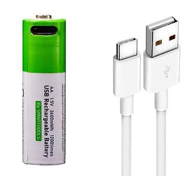 usb type c: AA перезаряжаемые батарейки SMARTTOOLS (2 шт.) с зарядкой по Type‑C — 2