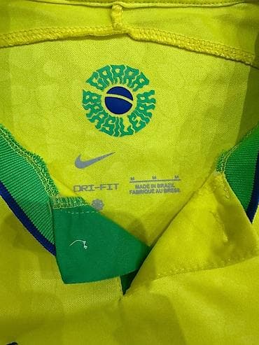 национальная рубашка: Мужская футболка, M, Nike, Б/у, цвет - Желтый, Самовывоз — 2