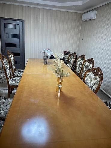 дерево рейка: Стол и стул для зала, Б/у, Самовывоз, цвет - Коричневый — 1