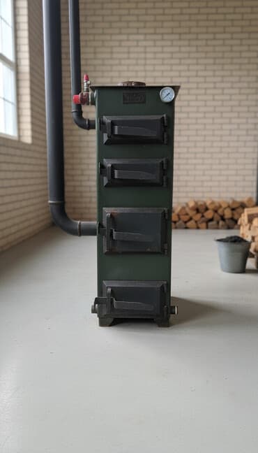 бу динамик: Твердотопливный котел/печь с водяной рубашкой - Материал: сталь — 1