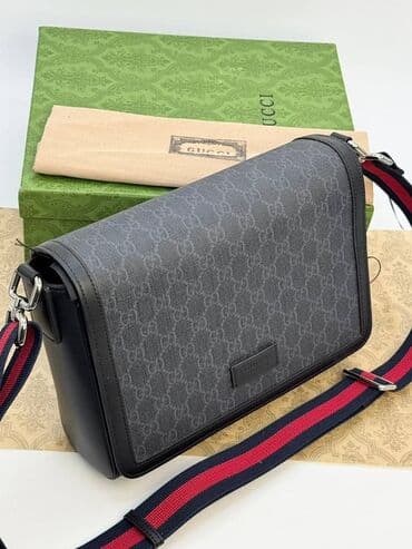 барсетка мужская: Классикалык сумка, Gucci, Италия, Материалы: Айкалыштырылган материал, Куру жөнгө салынат, Эркектердики, Жаңы — 3