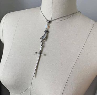 мечит: Ожерелье О эффектное серебристое колье с оригинальным кулоном в виде — 3
