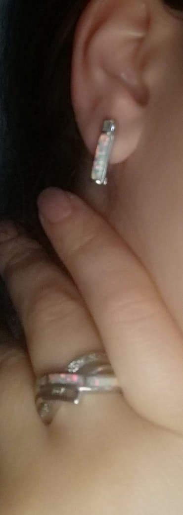 прекраснейшее свадебное платье: Набор с опалом. Серебро. Белый опал, яркий и таинственный. Стильный — 3