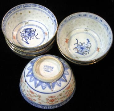 деревянные посуда: Китайский "рисовый" фарфор 1950-х гг.
Много различных предметов — 3