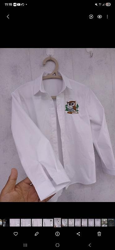 футболки для мальчика: Рубашка, цвет - Белый, Новый — 8