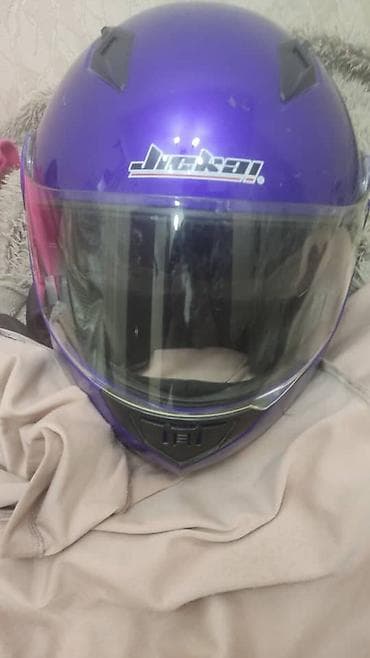 обмен на мото: Полноразмерный мотоциклетный шлем Jiekai, фиолетовый. - Тип: интеграл — 3