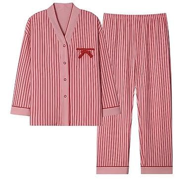 пижама женская: Женская пижама в полоску, 2 предмета: - Рубашка на пуговицах с — 2