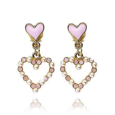 Клипсы "Сердечки" Материал: эмаль, гипоаллергенный бижютерный сплав