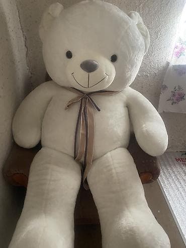 toys: Большой плюшевый мишка - Цвет: молочный/кремовый - Рост: примерно — 1