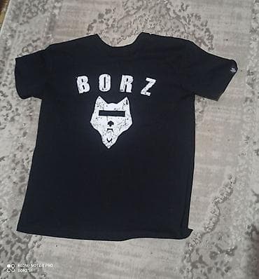 Жеке буюмдар: Футболка BORZ, черная - Цвет: черный - Принт: крупная белая надпись — 1