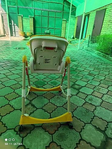 пластмас: Стульчик для кормления, Б/у, Другой бренд, Пластик, Трансформер, цвет - Желтый, Самовывоз — 6
