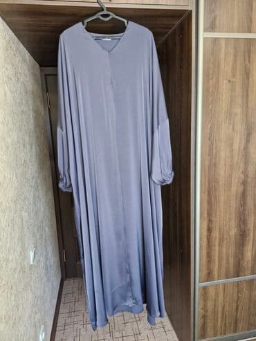 бордовая платья: Вечернее платье, Длинная модель, Шелк, С рукавами, XL — 4