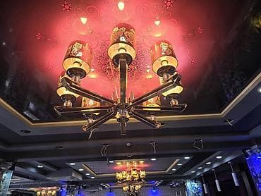 Люстры: В наличии 6шт (б/у) Потолочная люстра с 8 рожками и абажурами - Тип — 1