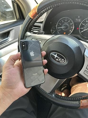 Уюлдук телефондор жана аксессуарлар: IPhone X, Колдонулган, 64 ГБ, Space Gray, Коргоочу айнек, 100 % — 1