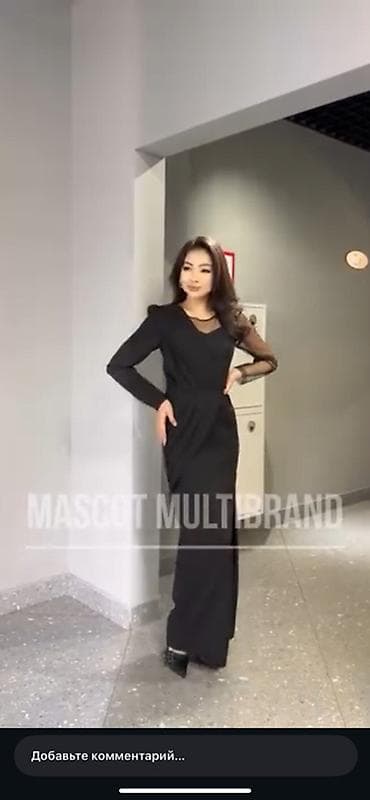 чёрное платье на выход: Вечернее черное платье в пол - Силуэт: приталенный, с драпировкой по — 1