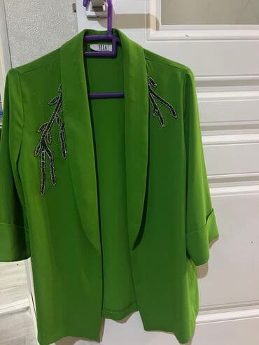 пиджаки женские бишкек: Пиджак, Классическая модель, Без пуговиц, С короткими рукавами, Оверсайз, Турция, M — 1