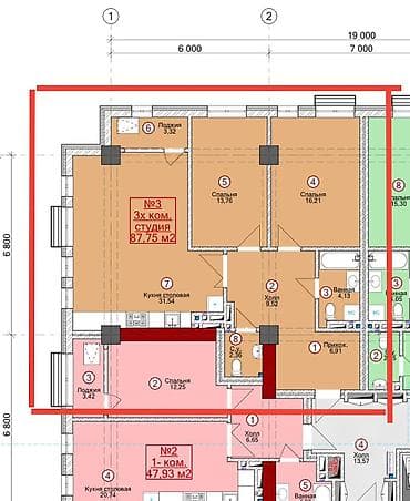development: 3 комнаты, 88 м², Элитка, 8 этаж, Готовая ПСО (под самоотделку) — 4