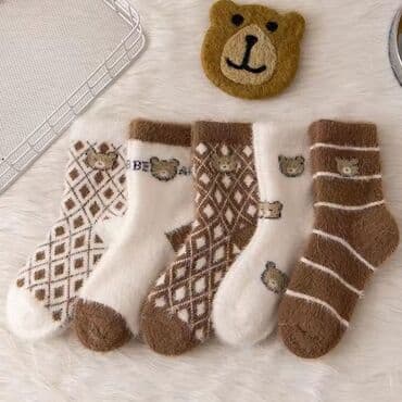 брендовые кошельки: Теплые пушистые носки с медвежатами 5пар 200сом 3 пары 100сом - Мягкая — 1