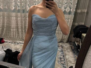 вечерние платья для полных женщин из шифона: Вечернее платье, Длинная модель, Без рукавов, M, L — 3