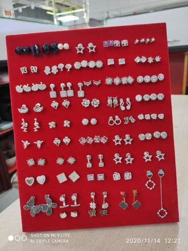 самые красивые свадебные платья в мире: Эксклюзив Серьги-гвоздики Серебро 925 пробы Дизайн Италия Камни — 3