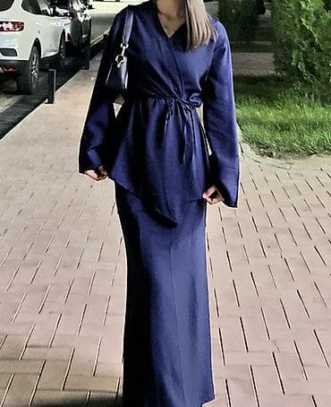 Костюмы: Костюм с юбкой, Модель юбки: Прямая, Макси, Блузка, S — 3