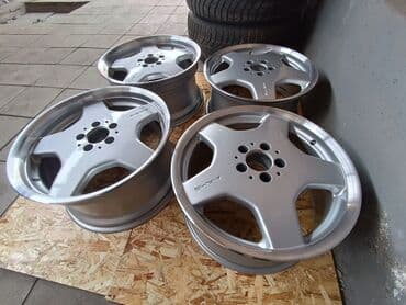 разноширокие: Литые Диски R 18 AMG, Комплект, отверстий - 5, Б/у — 3