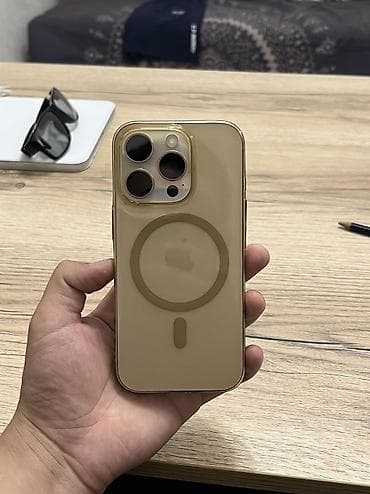 j7 pro: IPhone 16 Pro, Б/у, 128 ГБ, Desert Titanium, Чехол, 91 % — 1