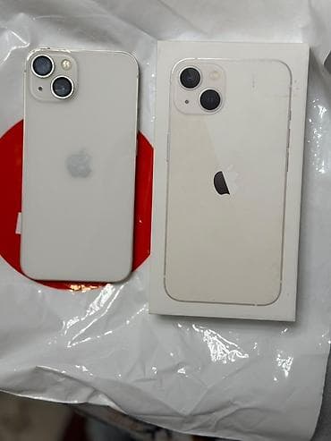 тез арада: IPhone 13, белый, 128GB, аккумулятор 83%. Идеальное состояние. Личный — 1