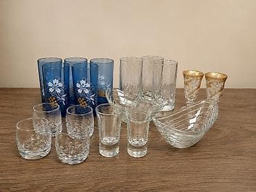 dinner table: Набор посуды и стекла (разные позиции) Фарфор с фиолетовыми — 7