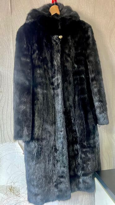 срочно в связи с переездом: Шуба, Норка, Длинная модель, С капюшоном, M, L — 2