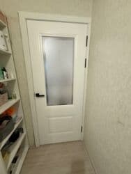 осб панели: Межкомнатная дверь со стеклом, Двустворчатая, цвет - Белый — 13