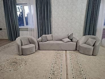 Зал үчүн гарнитуралар: Ашкана үчүн жумшак бурчек, түсү - Боз — 2