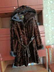 Прокат одежды: Шуба, Норка, По колено, С капюшоном, S — 7