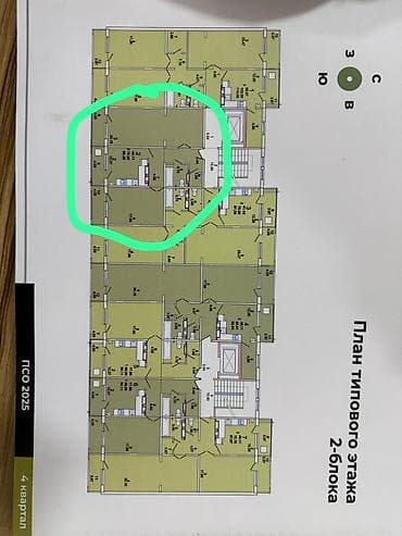 2 bedroom: 2 комнаты, 88 м², Кок-Жар ж/м 107 серия, 6 этаж, ПСО (под самоотделку) — 4
