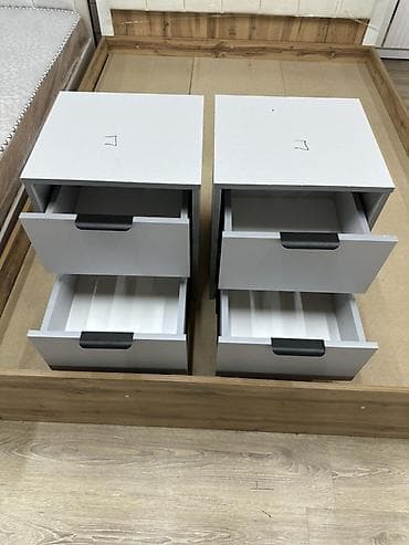 тумбы для обцви: Прикроватная тумба, Новый, Без зеркала, цвет - Серый, ЛДСП, Платная доставка — 1