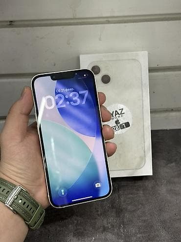 телефон iphone 8: IPhone 13, Б/у, 128 ГБ, Белый, Коробка, 86 % — 2
