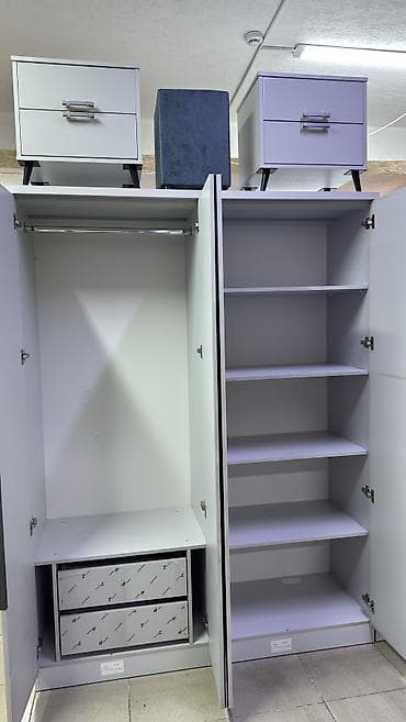 Эмерек гарнитурлары: Уктоочу бөлмө гарнитуру, Жаңы, Эки кишилик керебет, Шкаф, Комод, МДФ, Акысыз жеткирүү — 2