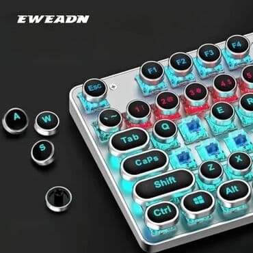 клавиатуры механическая: Клавиатура, Механикалык, Зымдуу туташтыруу, Өлчөмү: 100% — 4