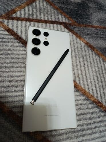 Samsung Galaxy S23 Ultra, Б/у, 256 ГБ, цвет - Белый, 1 SIM, 2 SIM, eSIM