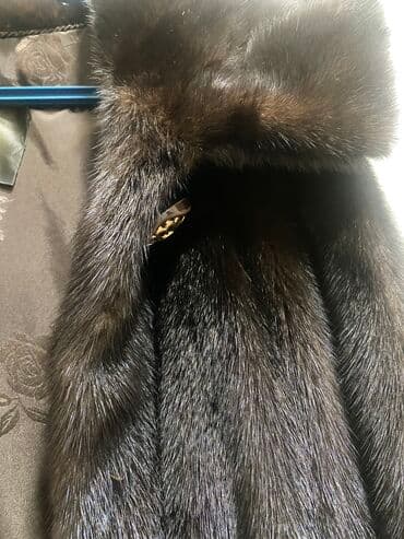 Шуба, Норка, По колено, С капюшоном, M