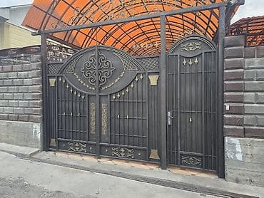 Кованые распашные ворота с калиткой - Материал: сталь, художественная