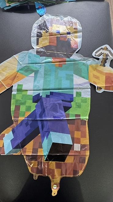 персонаж: Набор воздушных шаров и фольгированных фигур Minecraft. Общее — 9