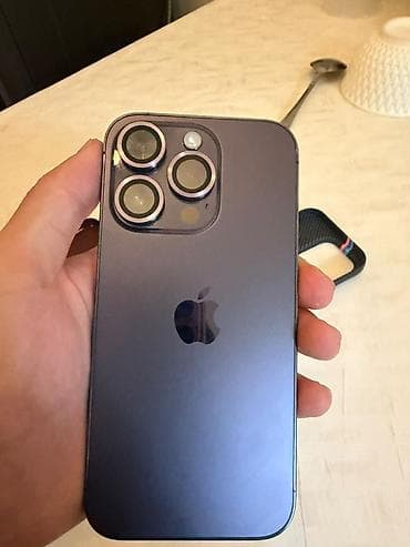 eos m50: IPhone 14 Pro, Б/у, 256 ГБ, Deep Purple, Чехол, 85 % — 2