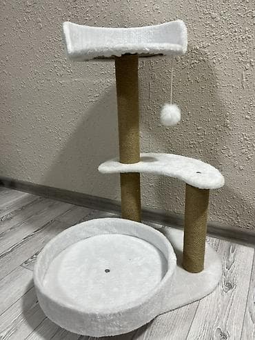 Когтеточка-домик для кошек, многоуровневая новая - Цвет: белый с