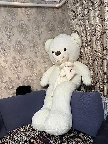 электро шиты: Большой плюшевый мишка белого цвета - Высота: около 2мерт (очень — 1