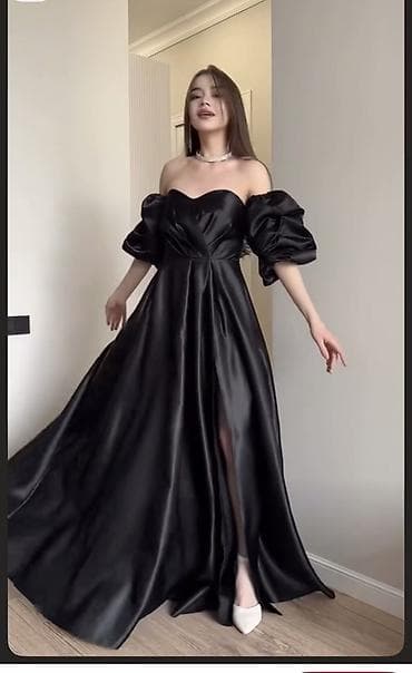 итальянский платье: Вечернее платье макси с открытыми плечами и объемными съемными — 1