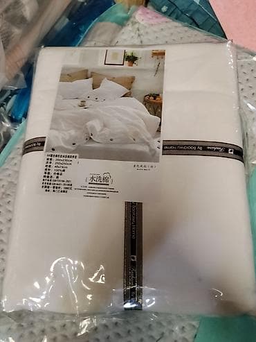 белая простынь: Комплект постельного белья “Baolaiwu Home”, белый, 100% хлопок (washed — 1