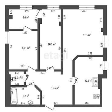 Квартиры: 3 комнаты, 120 м², Элитка, 5 этаж, Евроремонт — 6